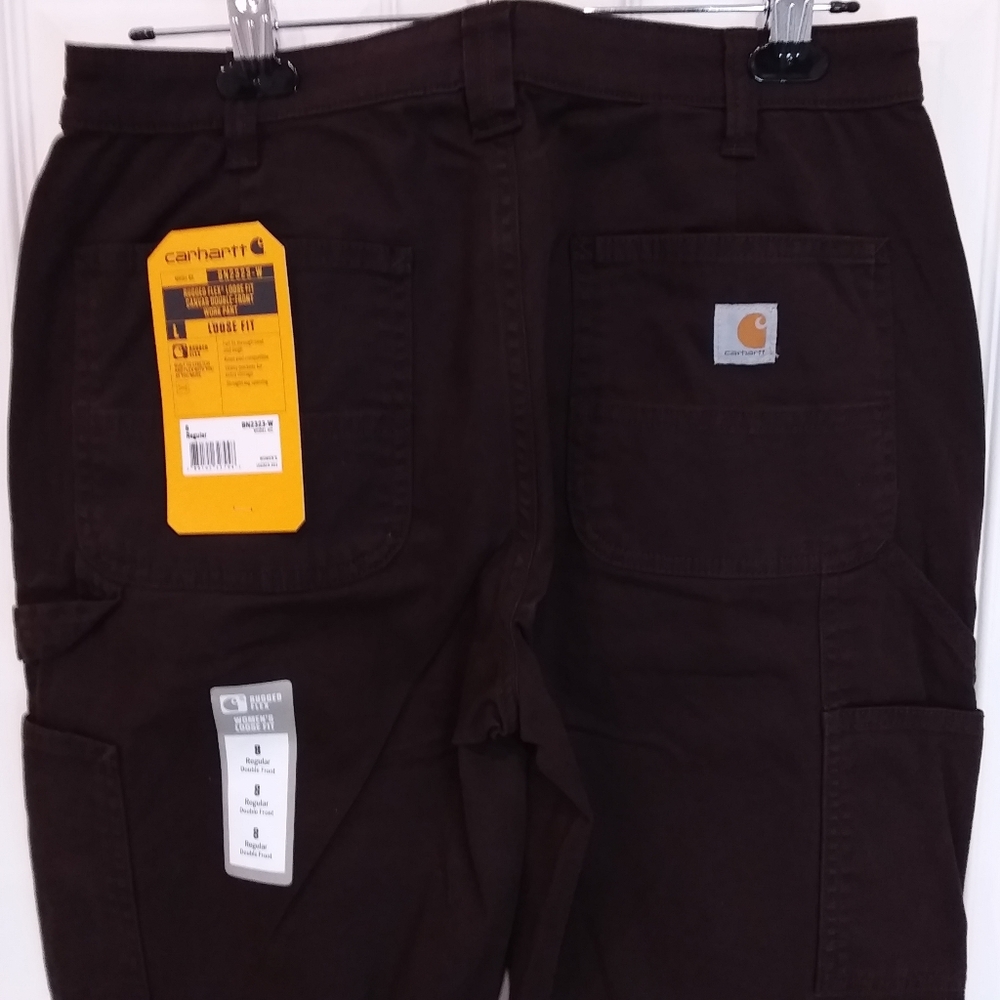 Women's Carhartt Canvas Double Front Work Pant Size 12R Has Hammer Loop NWT